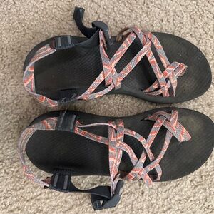 Chaco Black and Orange Sandals